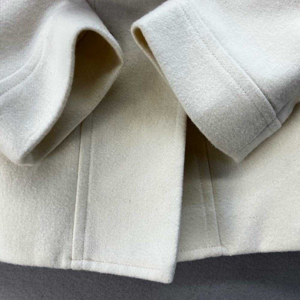 Banana Republic Pea Coat Women's Size S White 48% Wool Classic Elegant Preppy - Picture 4 of 11